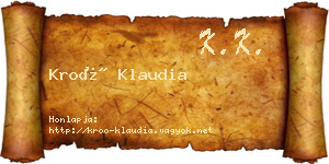 Kroó Klaudia névjegykártya