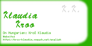 klaudia kroo business card